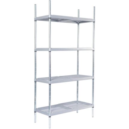 Craven 4 Tier Nylon Coated Wire Shelving With Pads 1700x875x391mm