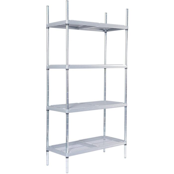 Craven 4 Tier Nylon Coated Wire Shelving With Pads 1700x1475x491mm