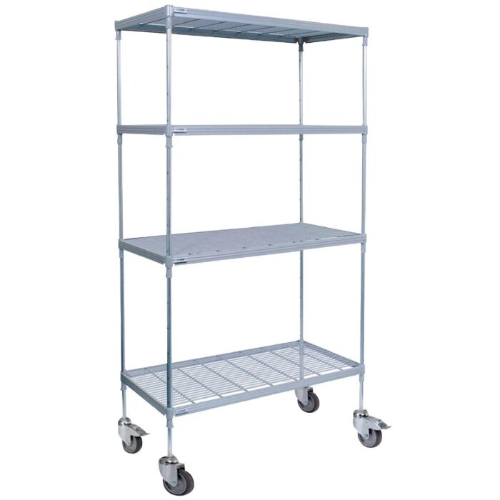 Craven 4 Tier Nylon Coated Wire Shelving with Pads 1825x875x391mm
