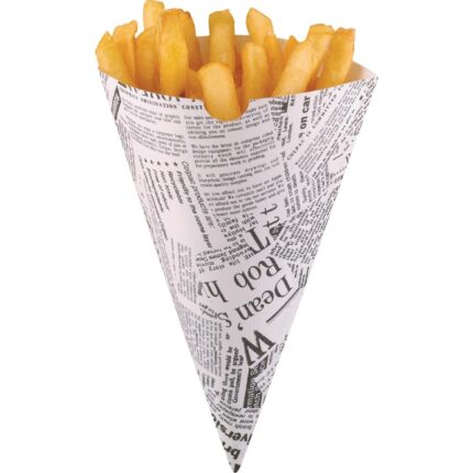 Disposable Newspaper Print Paper Chip Cones