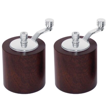 Dark Wood Salt and Pepper Mill Grinder Set