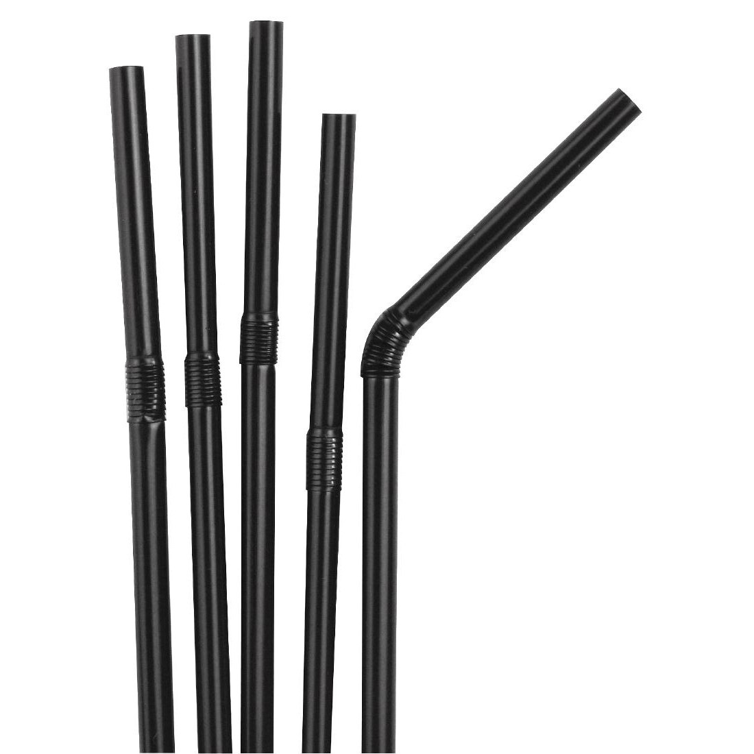 Fiesta Black Flexible Straws