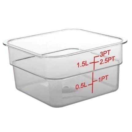 Vogue Polycarbonate Square Storage Container 1.5Ltr