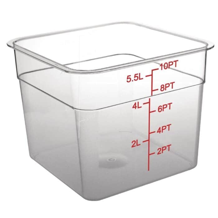 Vogue Polycarbonate Square Storage Container 5.5Ltr