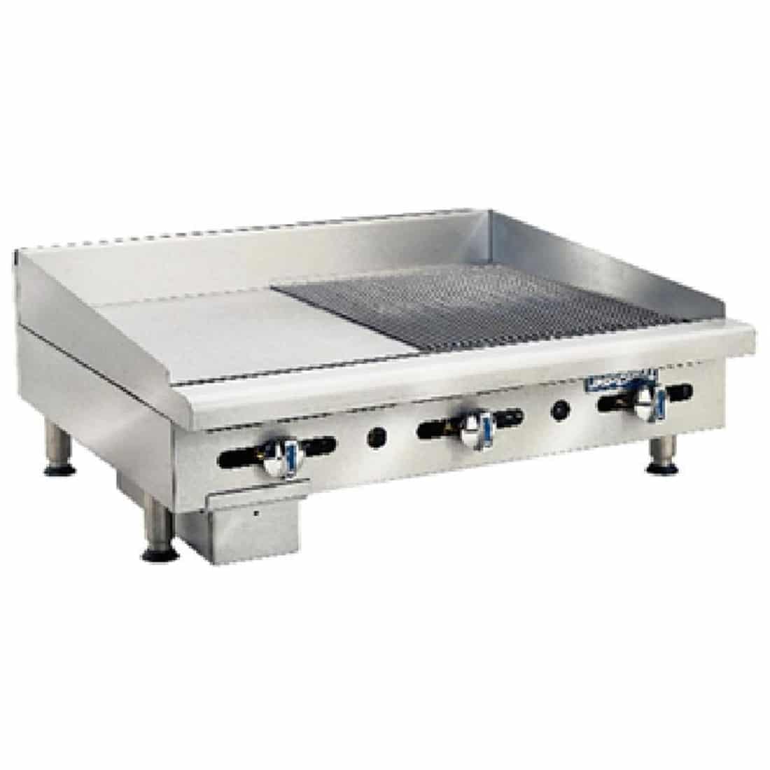 Imperial Thermostatic Ribbed and Smooth Propane Gas Griddle ITG-18-GG18