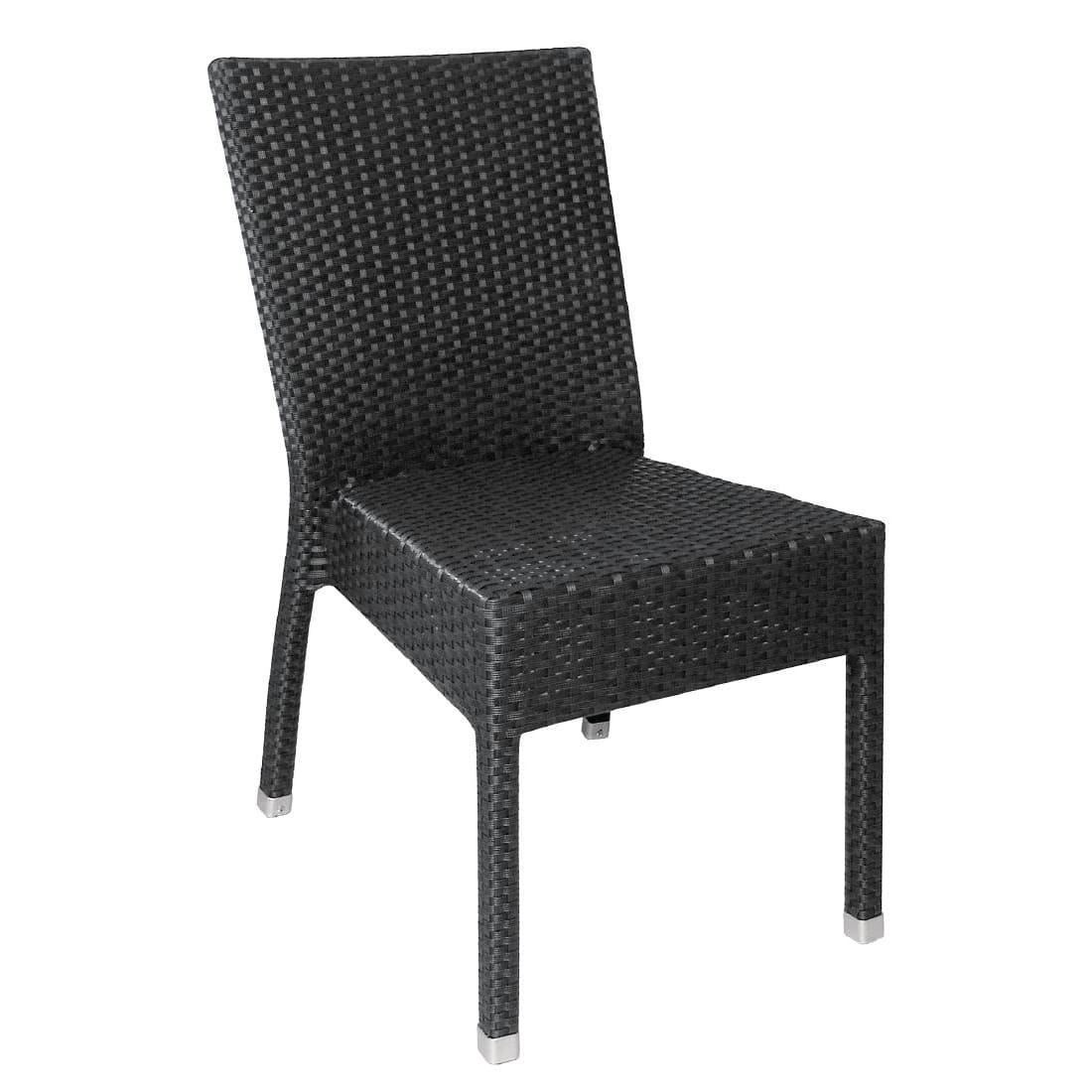 Bolero Wicker Side Chairs Charcoal (Pack of 4)