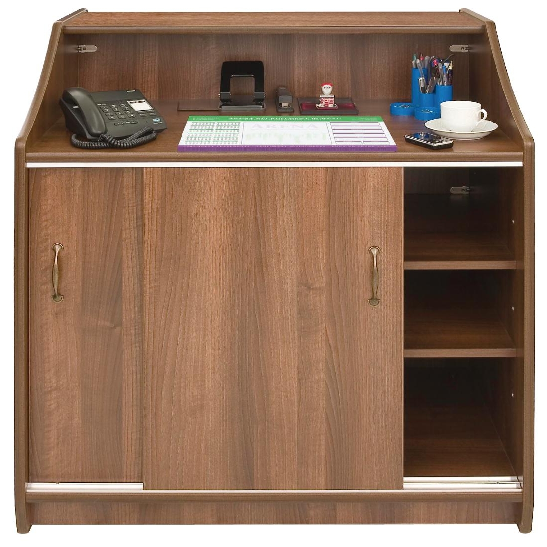 Deluxe Reception Counter 1000mm Walnut