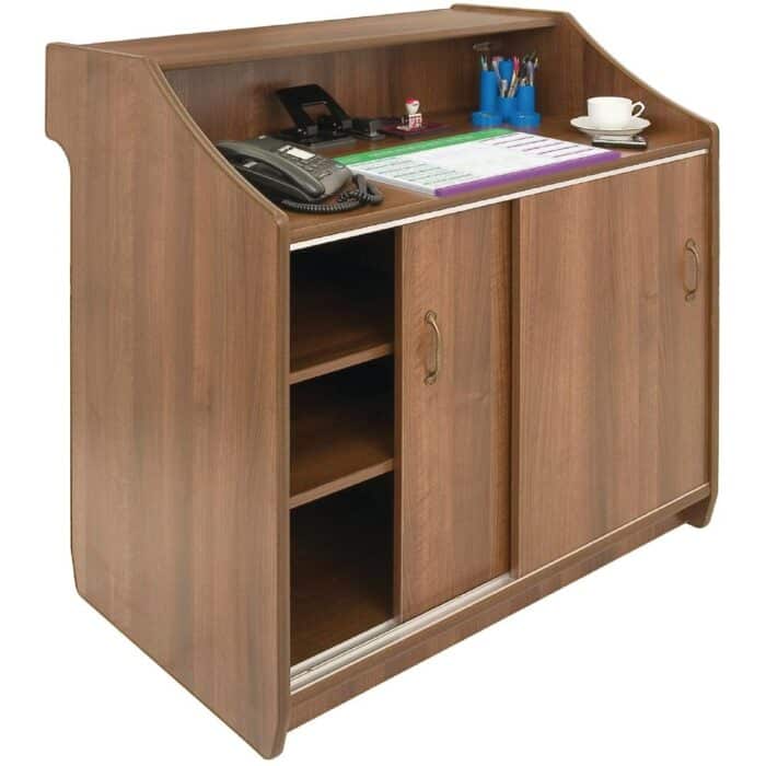 Deluxe Reception Counter 1500mm Walnut