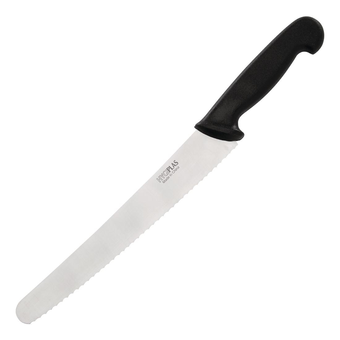 Hygiplas Serrated Pastry Knife Black 25.5cm