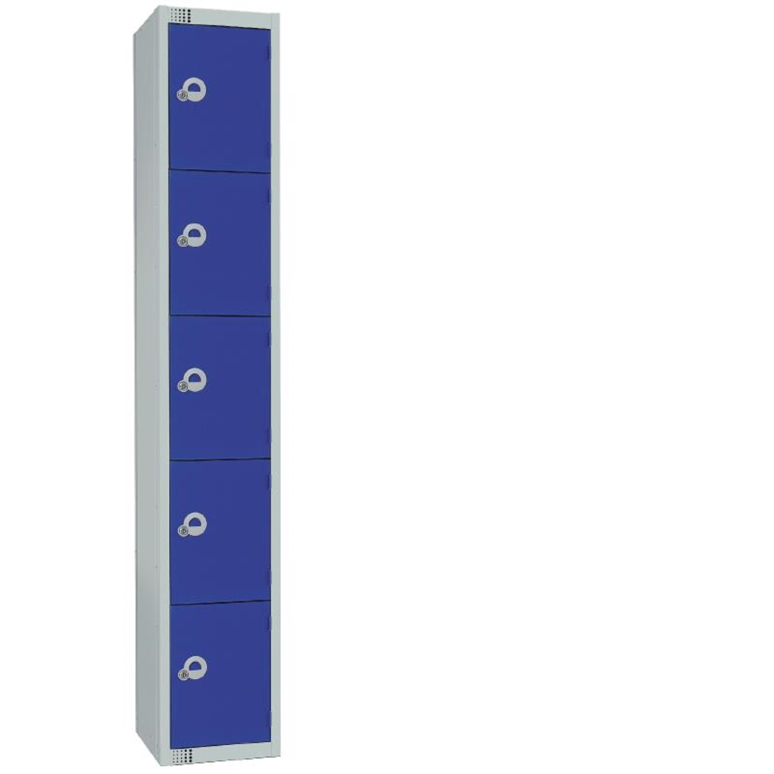 Elite Five Door Electronic Combination Locker with Sloping Top Blue