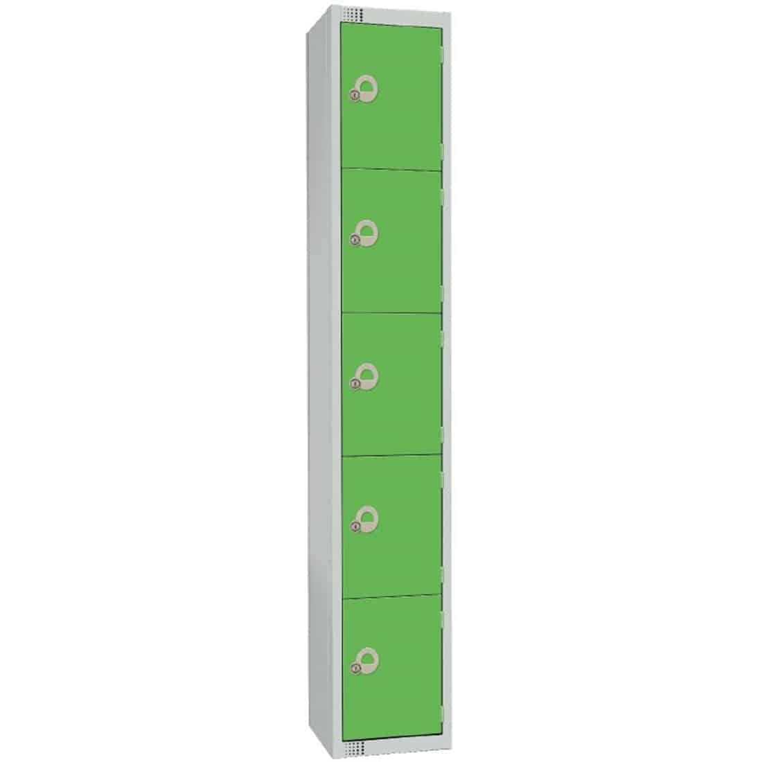 Elite Five Door Coin Return Locker Green