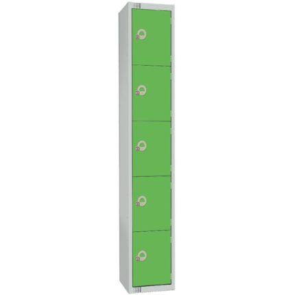 Elite Five Door Camlock Locker Green