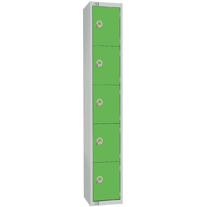 Elite Five Door Coin Return Locker Green