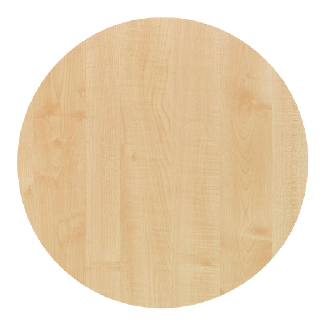Werzalit Pre-drilled Round Table Top  Maple 800mm