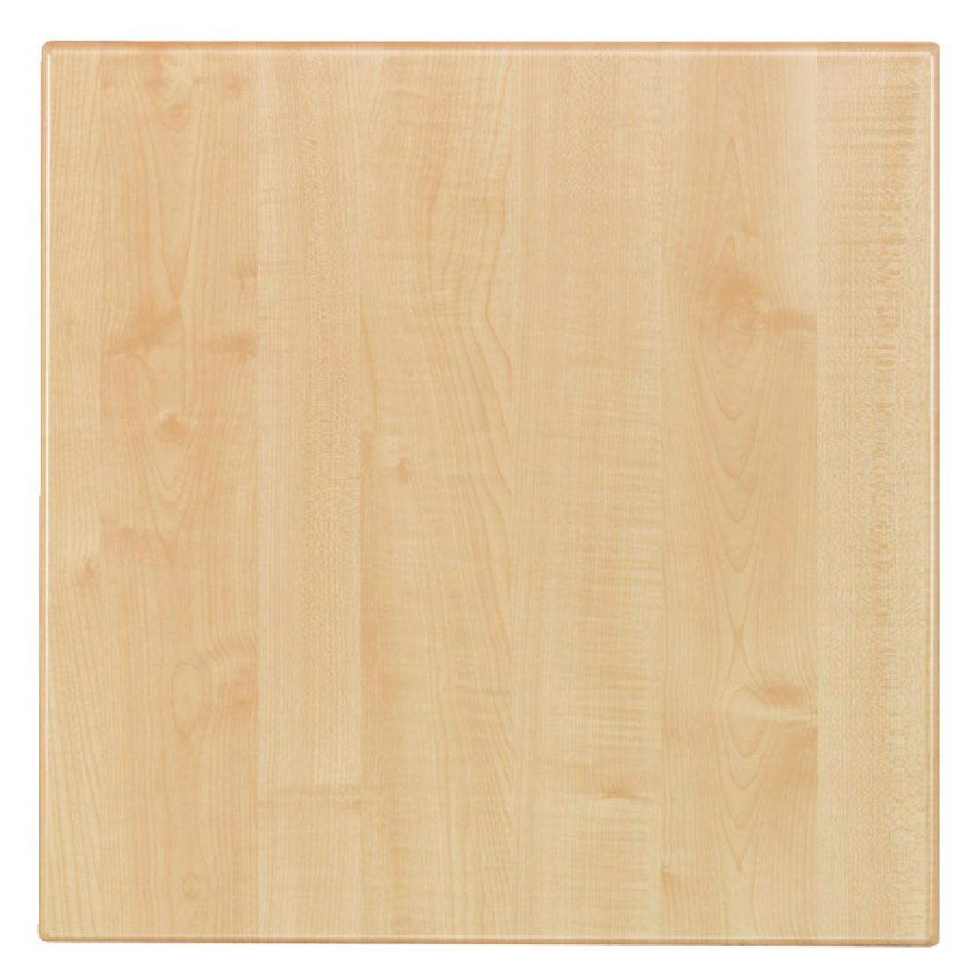 Werzalit Pre-drilled Square Table Top  Maple 600mm