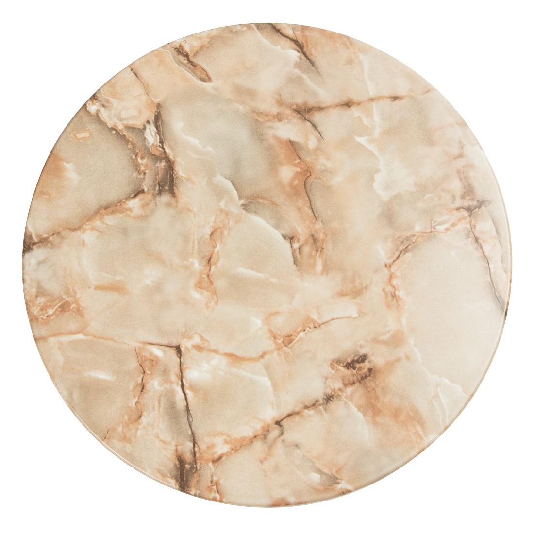 Werzalit Pre-drilled Round Table Top  Marble Onyx 600mm
