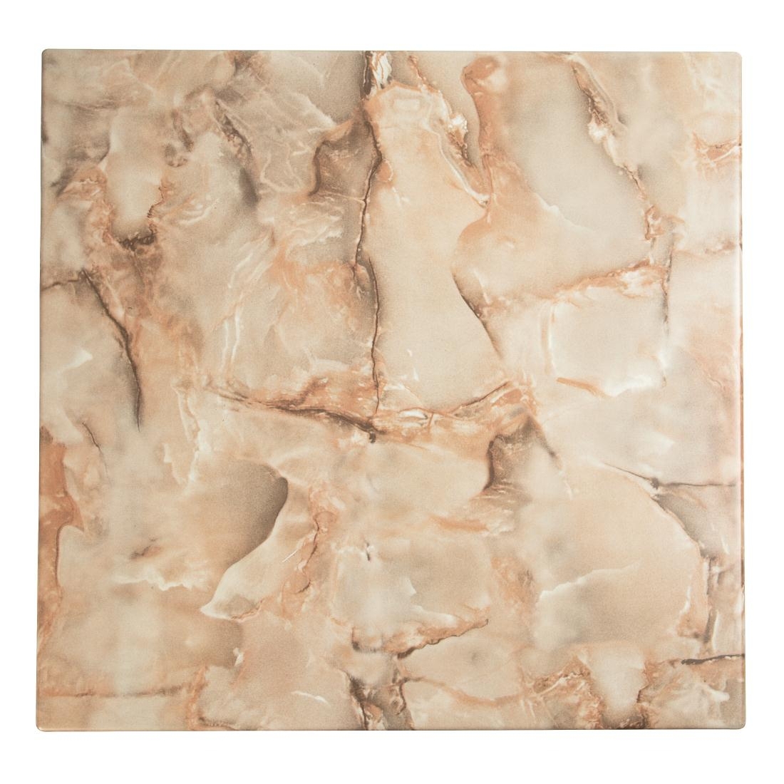 Werzalit Pre-drilled Square Table Top  Marble Onyx 600mm