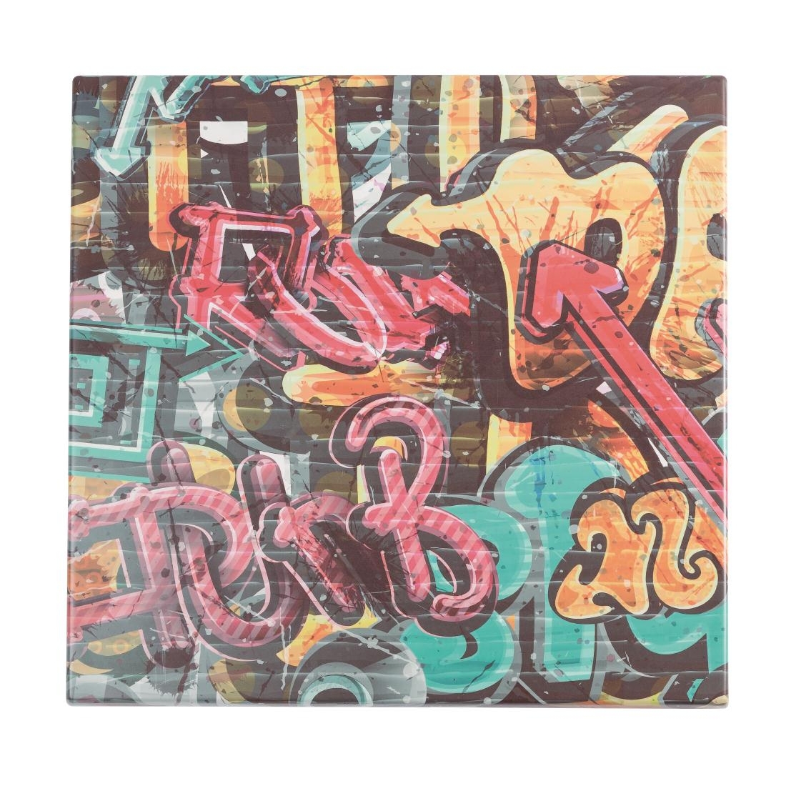 Werzalit Pre-drilled Square Table Top  Graffiti 700mm