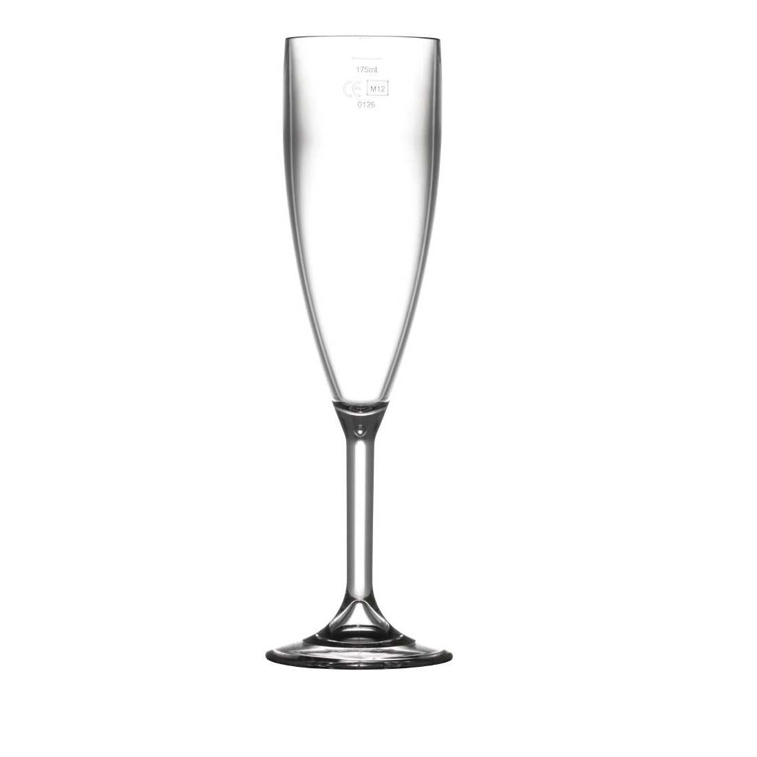 BBP Polycarbonate Champagne Flutes 200ml CE Marked at 175ml