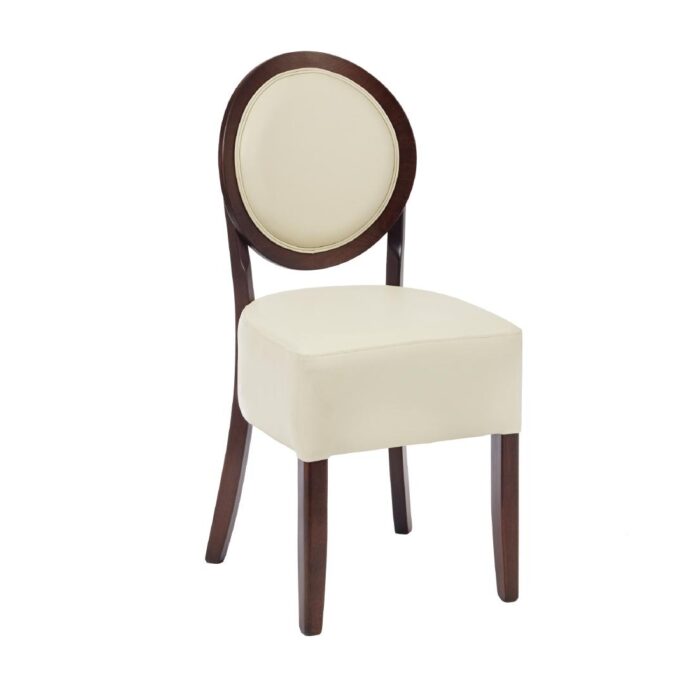 Bolero Dining Sidechairs Ivory Round Back (Pack of 2)