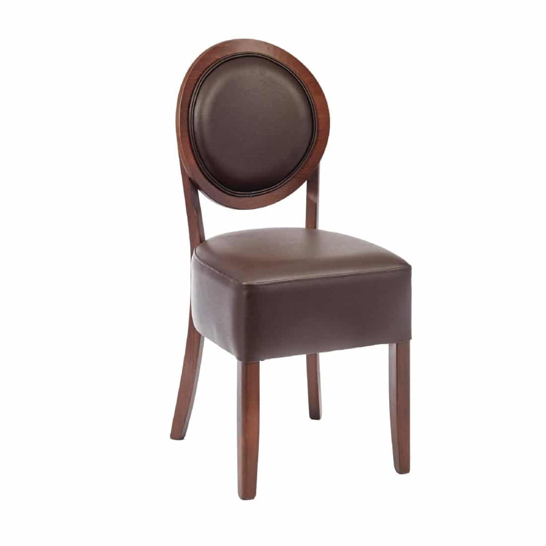 Bolero Dining Sidechairs Mocha Round Back (Pack of 2)