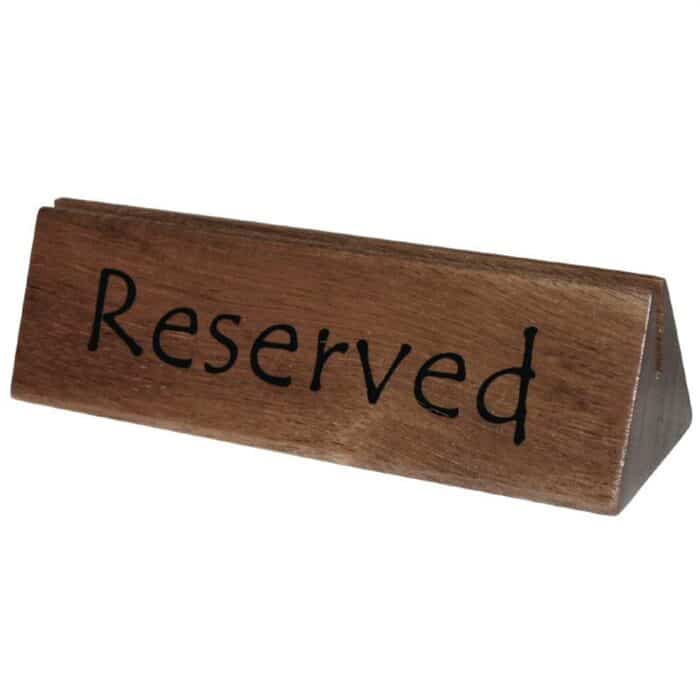 Olympia Acacia Menu Holder and Reserved Sign