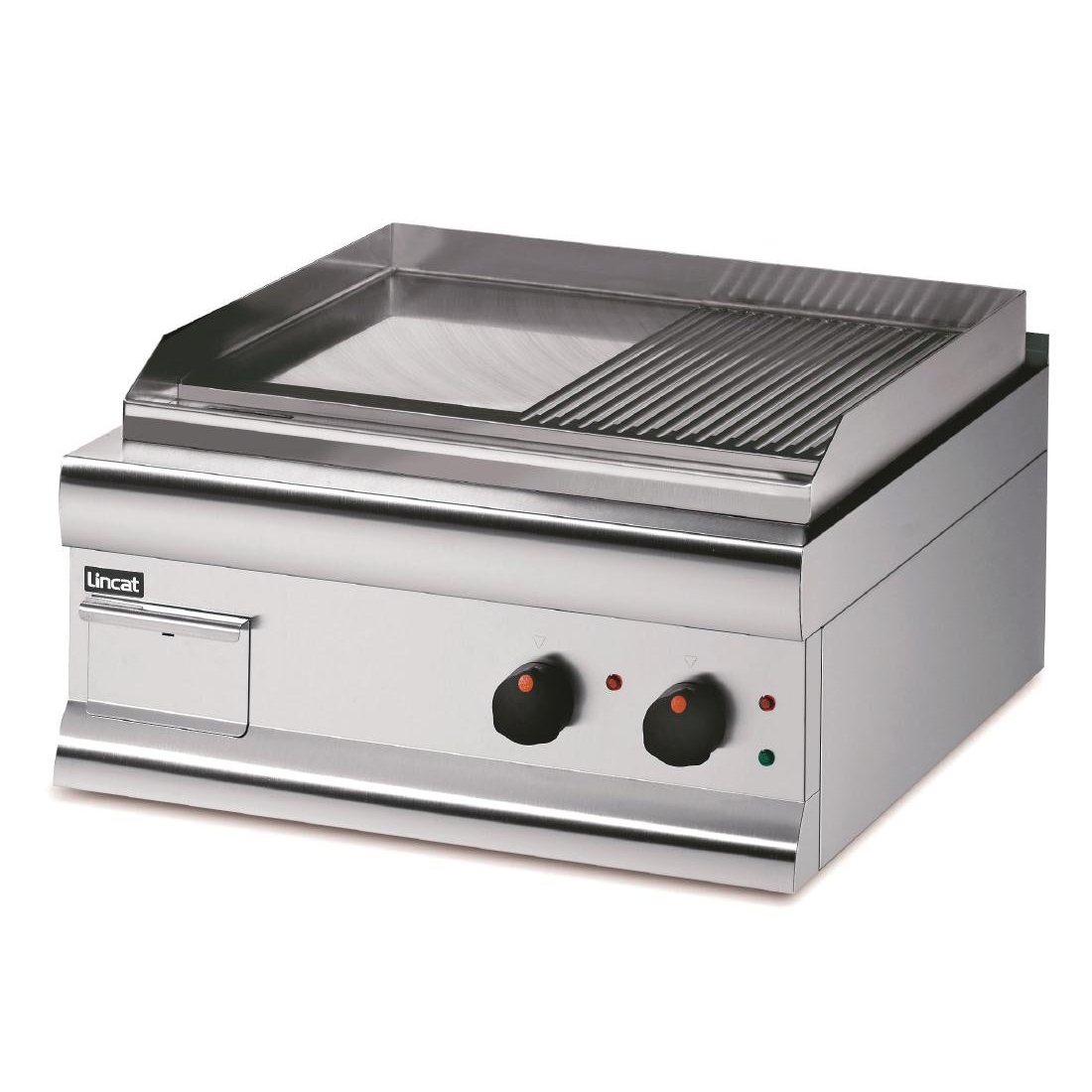 Lincat Silverlink 600 HalfRibbed Electric Griddle Dual Zone 600mm Wide GS6/TR/E