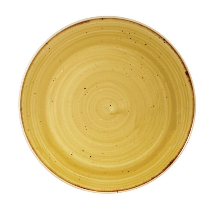 Churchill Stonecast Round Coupe Plate Mustard Seed Yellow 165mm