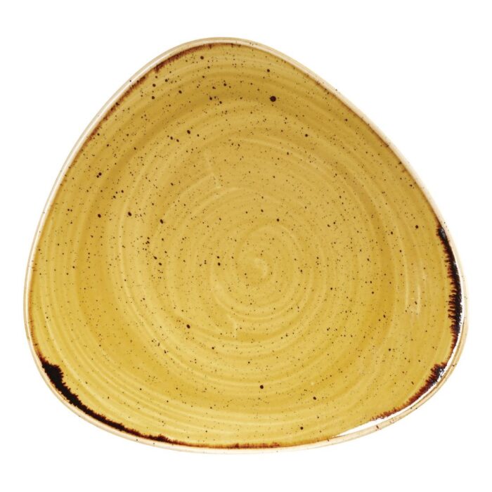 Churchill Stonecast Triangle Plate Mustard Seed Yellow 192mm