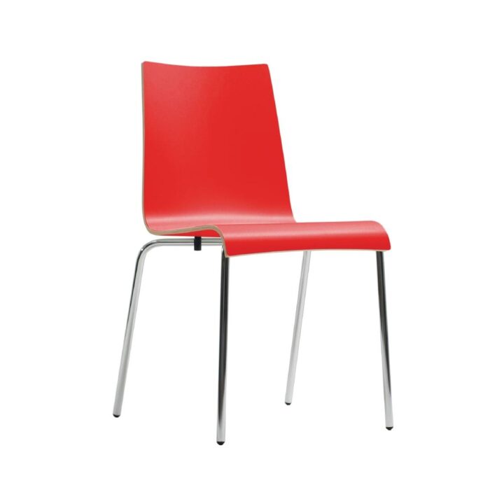 Bolero Plyform Stacking Sidechair Red (Pack of 4)