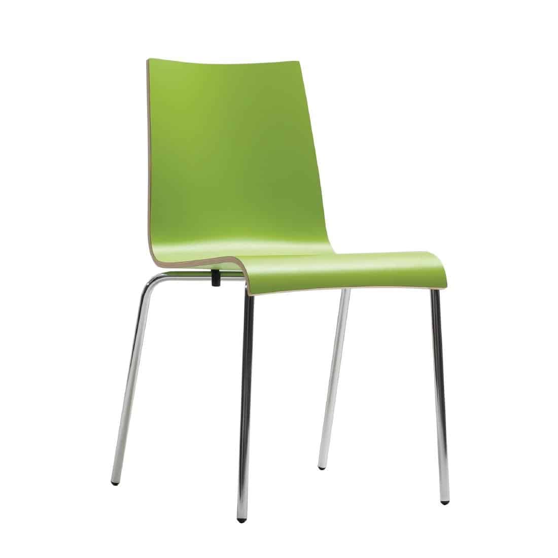 Bolero Plyform Stacking Sidechair Lime Green (Pack of 4)