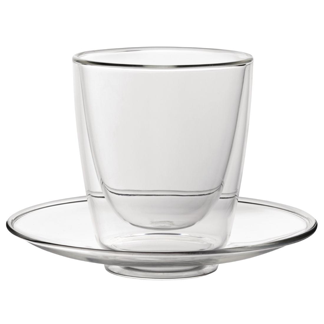 Utopia Double Walled Cappuccino Glass and Saucer 220ml