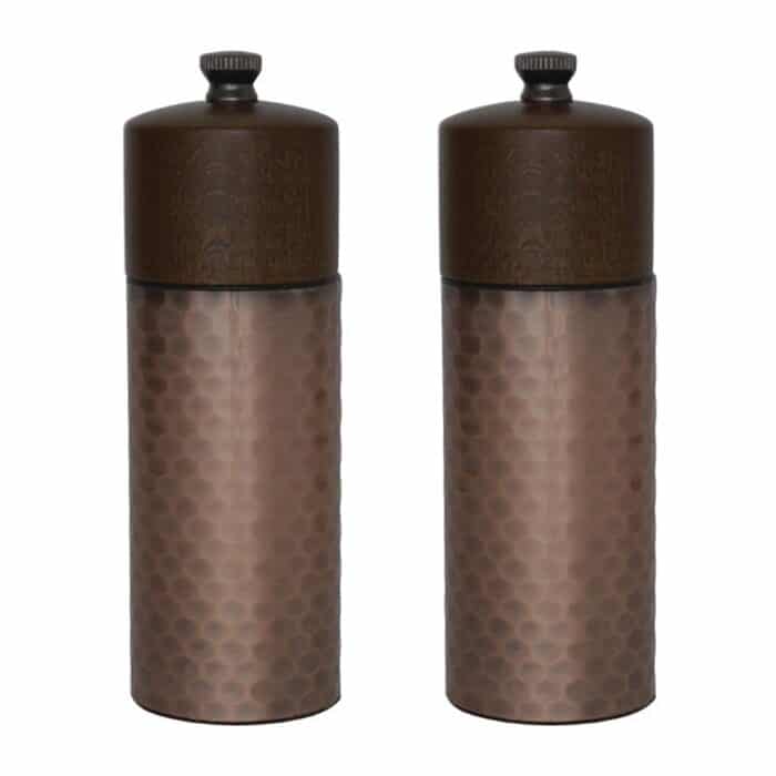 Olympia Copper Wood Salt and Pepper Mill Set