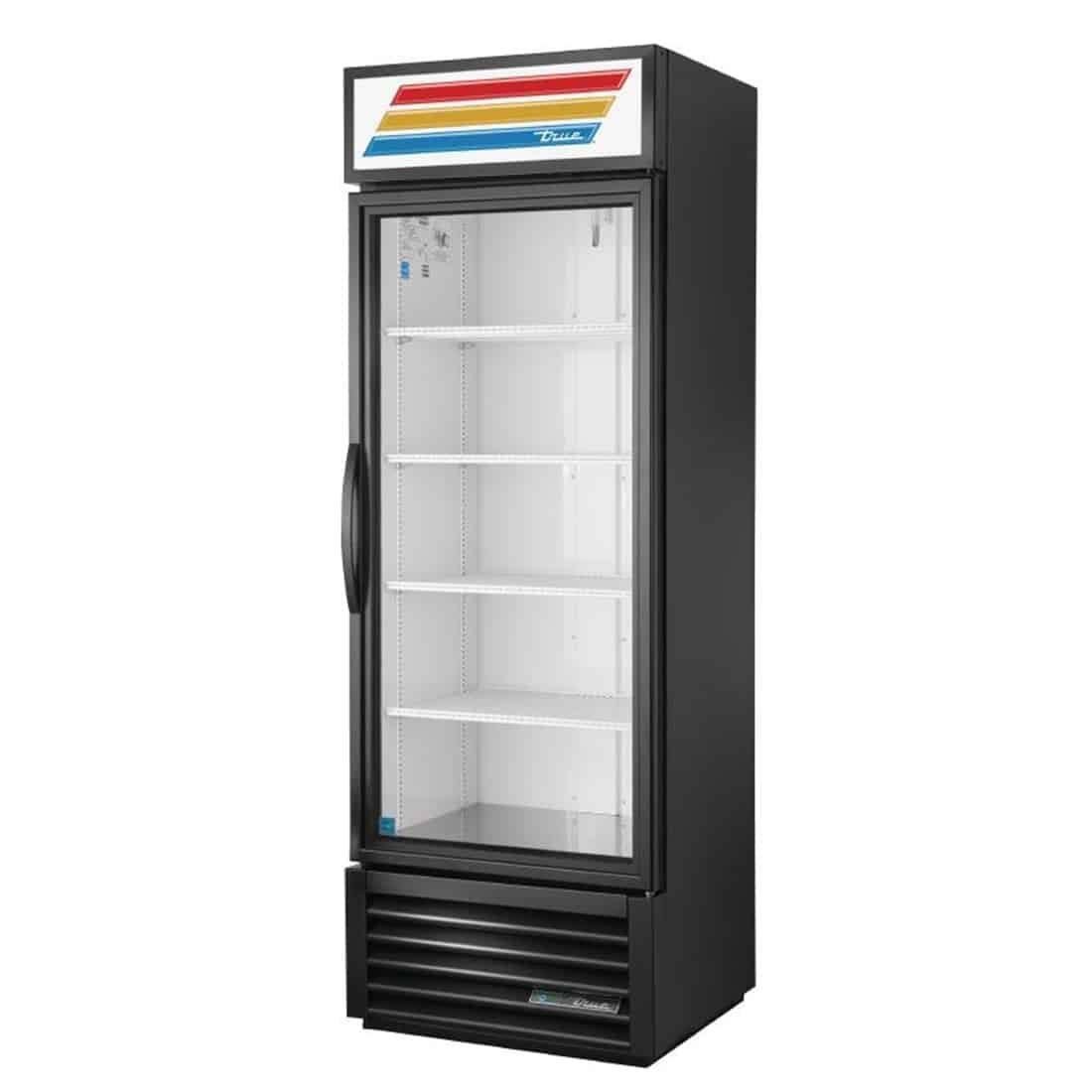 True 1 Glass Door 538L Upright Display Fridge Black GDM-19T-HC-LD-B