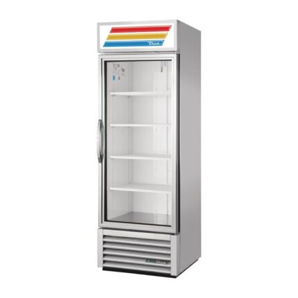 True 1 Glass Door 538L Upright Display Fridge Aluminium GDM-19T-HC-LD-Alu