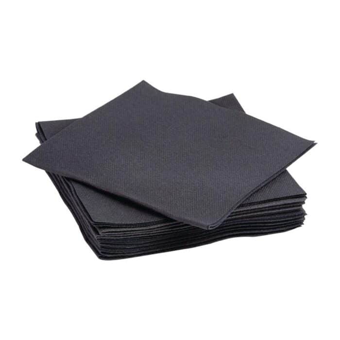 Dunisoft Premium 20cm Cocktail/Canape Napkin Black