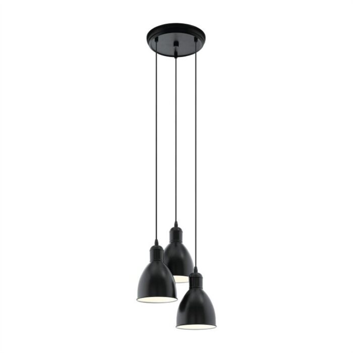 Eglo Priddy Steel Shade Pendant Trio