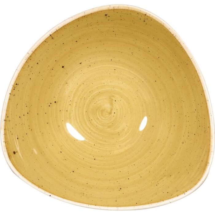 Churchill Stonecast Triangular Bowl Mustard 185mm