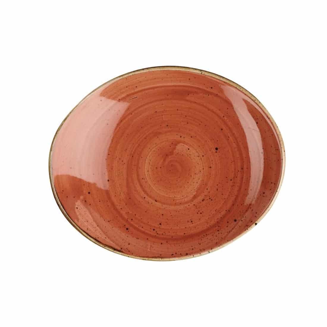 Churchill Stonecast Oval Coupe Plate Orange 192mm