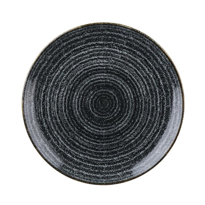 Churchill Studio Prints Homespun Charcoal Black Coupe Plate 260mm