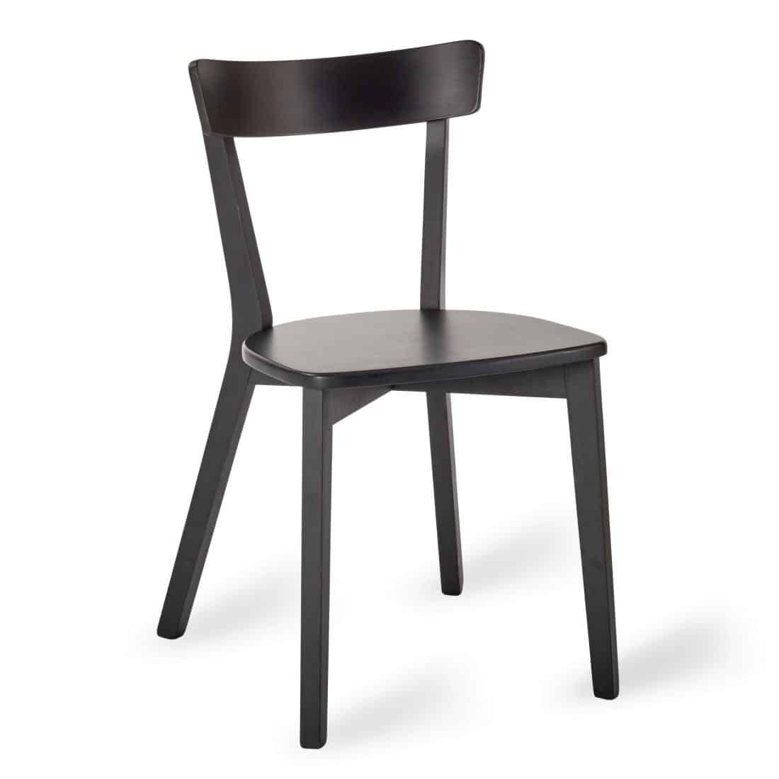 Bolero Wooden Sidechair Black (Pack of 2)