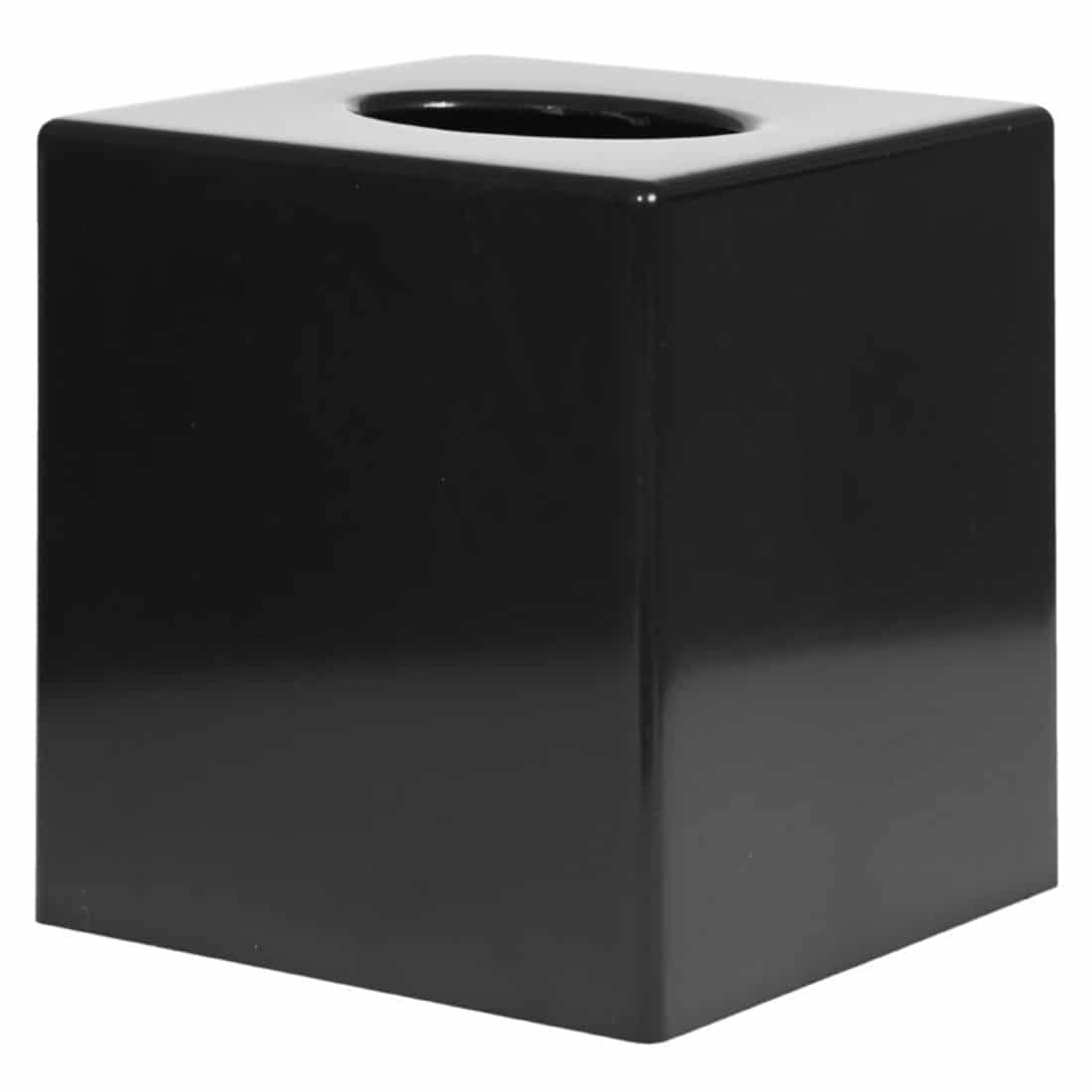 Black plastic shop tissue box cover