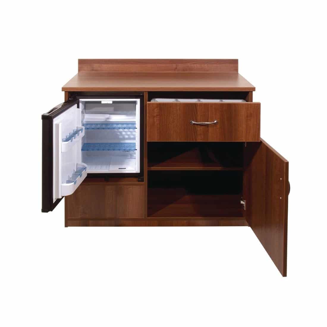 Bolero Mini Bar Unit Walnut Effect