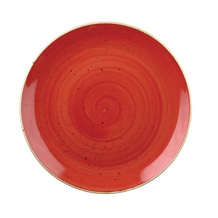 Churchill Stonecast Round Coupe Bowl Berry Red 248mm