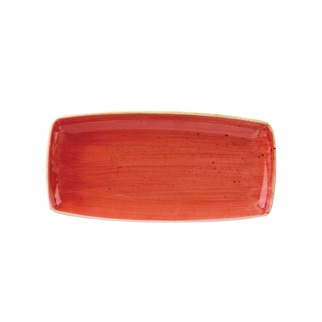 Churchill Stonecast Rectangular Plate Berry Red 350 x 185mm