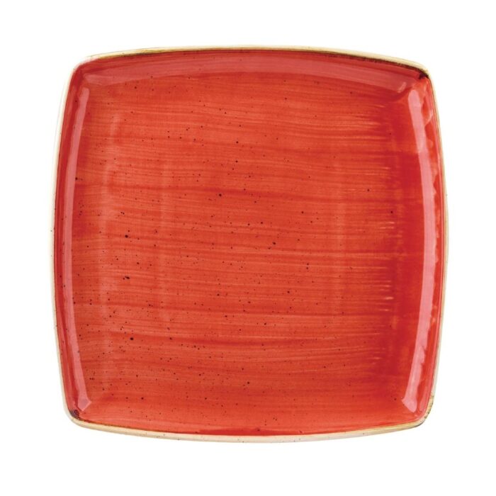 Churchill Stonecast Square Plate Berry Red 268 x 268mm