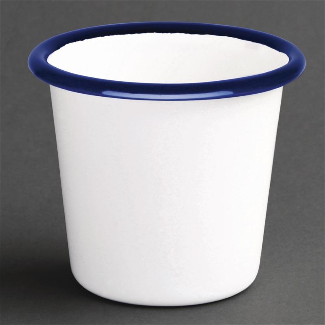 Olympia Enamel Sauce Cup White and Blue