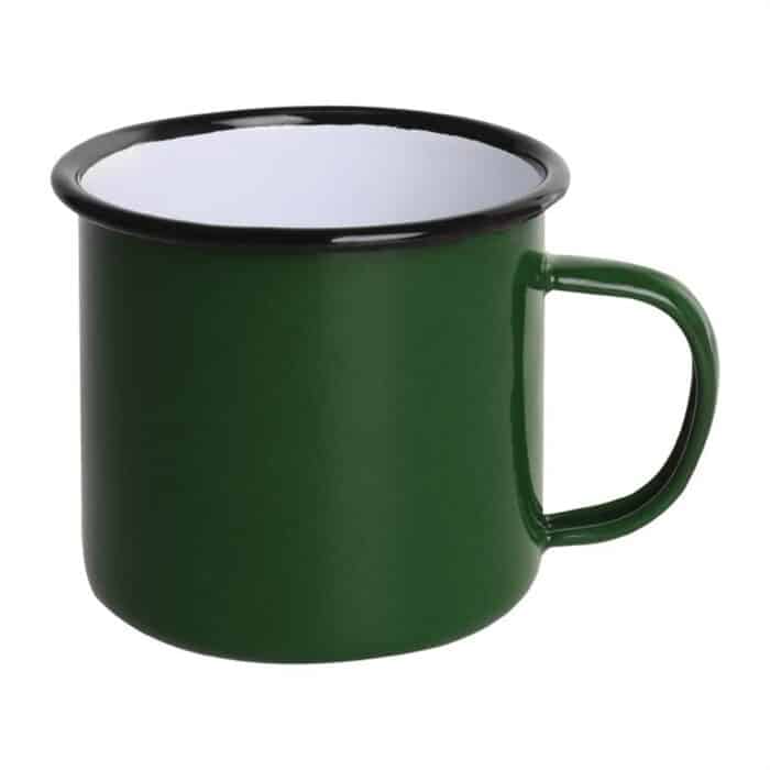 Olympia Enamel Mugs Green 350ml