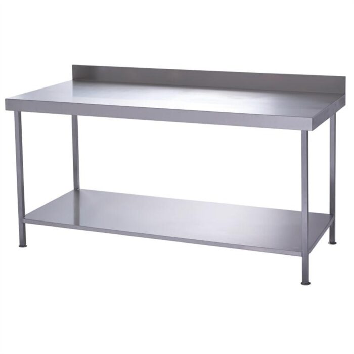 Parry Fully Welded Stainless Steel Wall Table with Undershelf 1800x600mm