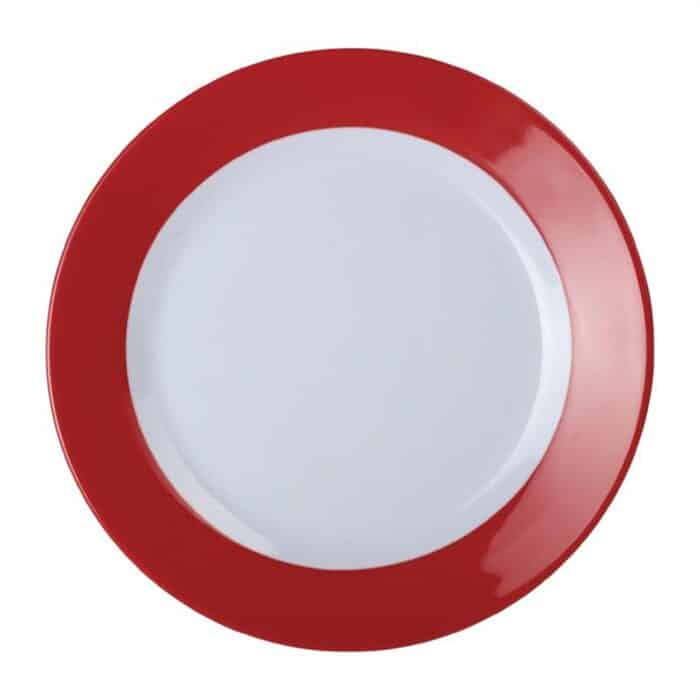 Kristallon Gala Colour Rim Melamine Plate Red 230mm